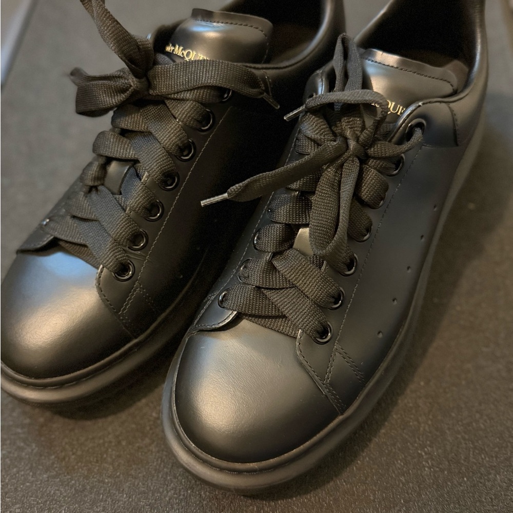Alexander McQueen Black Leather Sneakers
